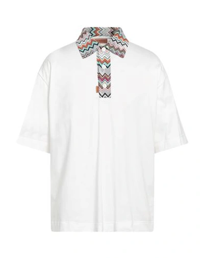 Shop Missoni Man Polo Shirt White Size Xl Cotton