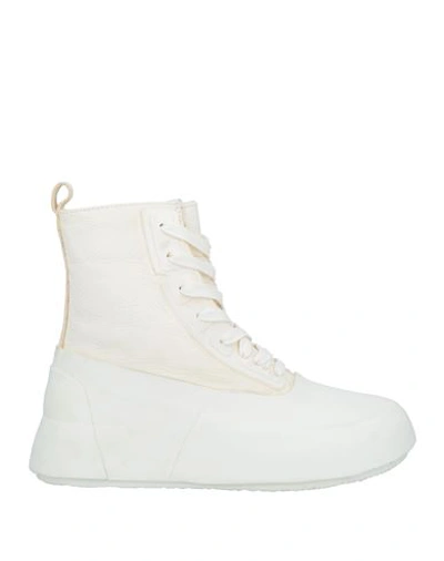 Shop Ambush Woman Ankle Boots Ivory Size 7 Leather, Rubber In White