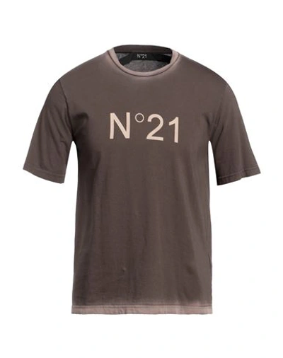 Shop N°21 Man T-shirt Cocoa Size Xxl Cotton In Brown