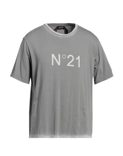 Shop N°21 Man T-shirt Grey Size M Cotton