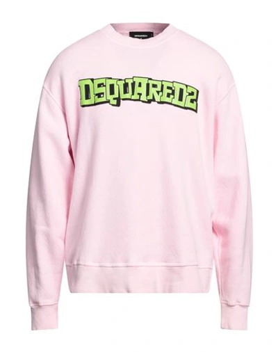 Shop Dsquared2 Man Sweatshirt Light Pink Size L Cotton