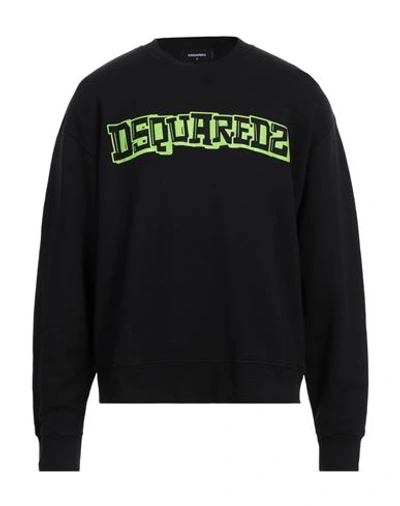 Dsquared2 Man Sweatshirt Black Size Xxl Cotton In Black