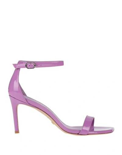 Shop Stuart Weitzman Woman Sandals Light Purple Size 6.5 Soft Leather