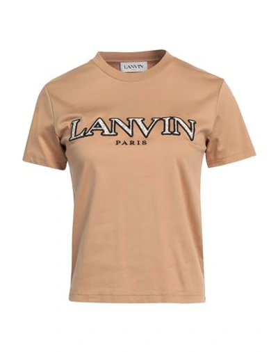 Shop Lanvin Woman T-shirt Camel Size Xs Cotton, Polyester, Elastane In Beige