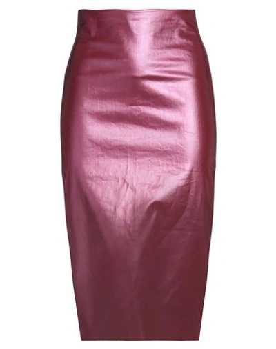 Shop Rick Owens Woman Denim Skirt Fuchsia Size 6 Cotton, Elastomultiester, Rubber In Pink
