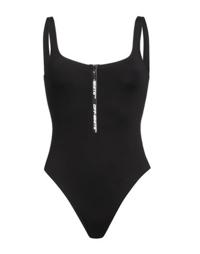 Shop Off-white Woman One-piece Swimsuit Black Size 6 Polyamide, Elastane