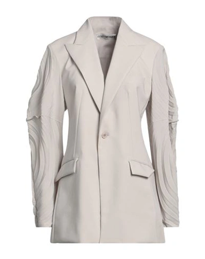 Shop Issey Miyake Woman Blazer Light Grey Size 3 Polyester
