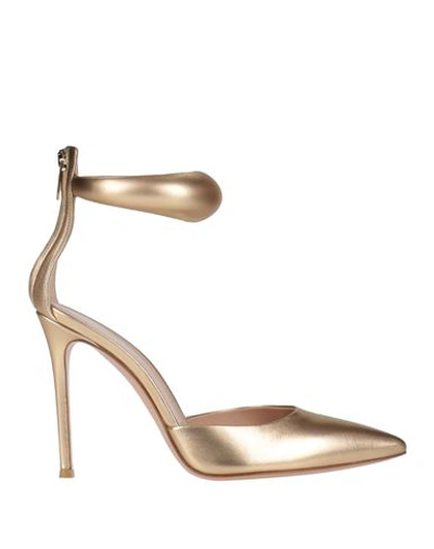 Shop Gianvito Rossi Woman Pumps Gold Size 6 Leather