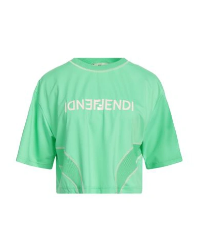 Shop Fendi Woman T-shirt Green Size M Polyamide, Elastane