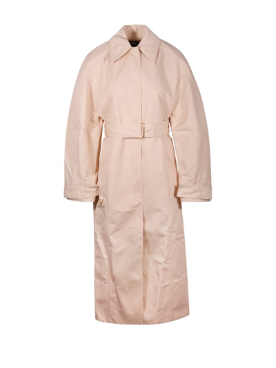 Shop Jacquemus Le Trench Bari Belted Coat In Beige