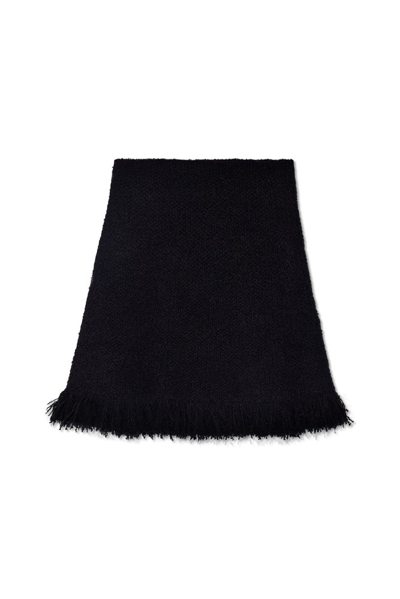 Shop Chloé Knitted Fringed Mini Skirt In Black