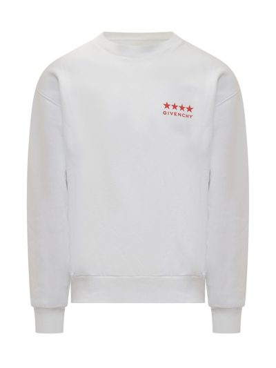 Shop Givenchy Logo Printed Crewneck Sweatshirt In White