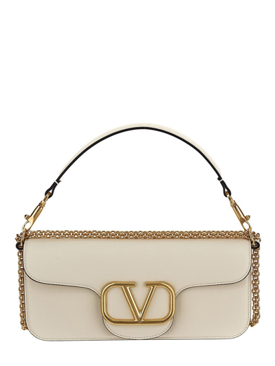 Shop Valentino Locò Shoulder Bag In Ivory