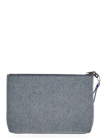 Shop Givenchy Denim Travel Pouch In Blue