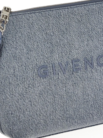 Shop Givenchy Denim Travel Pouch In Blue