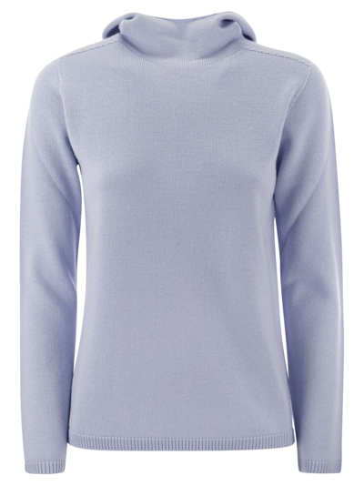 Shop 's Max Mara Turtleneck Knitted Hoodie In Blue