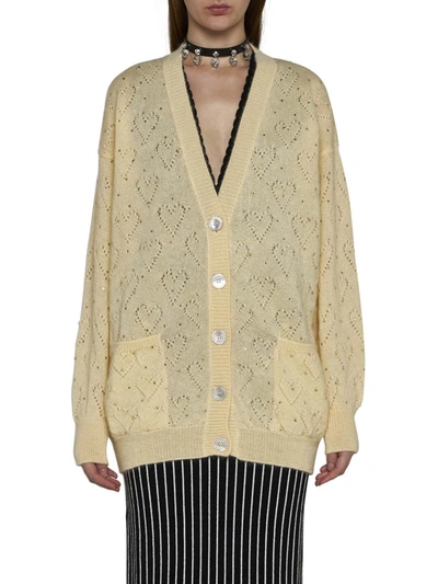 Shop Alessandra Rich Sweaters In Pale Yellow