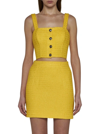 Shop Alessandra Rich Top In Yellow
