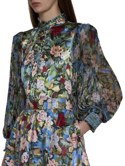 Shop Alice And Olivia Alice + Olivia Shirts In Breeze Floral Sm