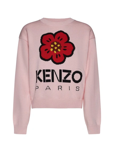 Shop Kenzo Sweaters In Faded Pink