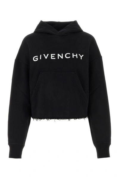 Shop Givenchy Woman Black Cotton Sweatshirt
