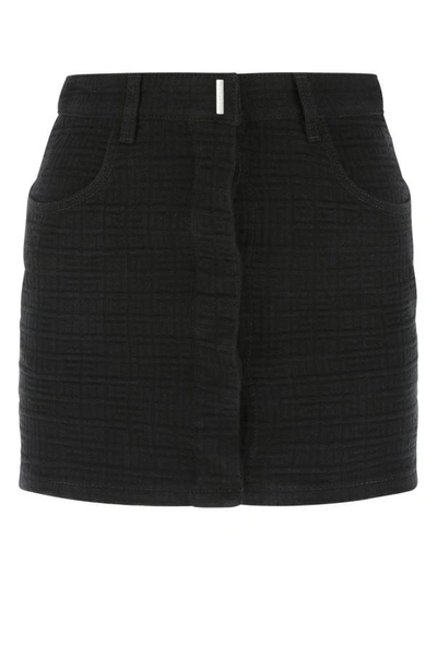 Shop Givenchy Woman Black Denim Mini Skirt