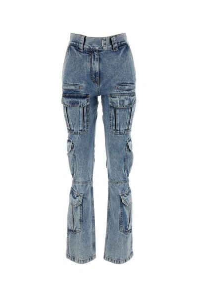 Shop Givenchy Woman Denim Cargo Jeans In Blue