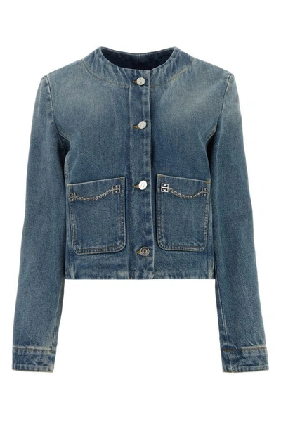 Shop Givenchy Woman Denim Jacket In Blue