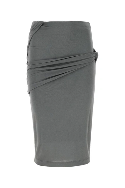 Shop Givenchy Woman Grey Crepe Skirt In Gray