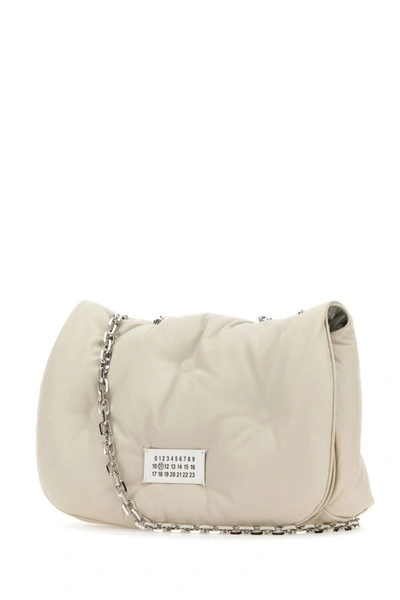 Shop Maison Margiela Woman Chalk Nappa Leather Medium Glam Slam Shoulder Bag In White