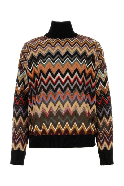 Shop Missoni Woman Embroidered Wool Blend Sweater In Multicolor