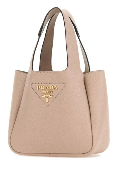 Shop Prada Woman Light Pink Leather Handbag