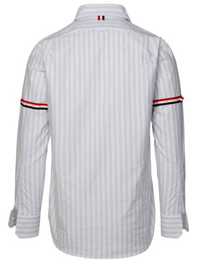 Shop Thom Browne Man Two-tone Cotton Shirt In Gray