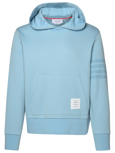 Shop Thom Browne Man Light Blue Cotton Sweatshirt