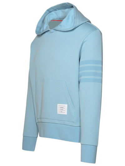 Shop Thom Browne Man Light Blue Cotton Sweatshirt