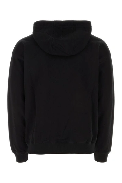 Shop Versace Man Black Cotton Sweatshirt
