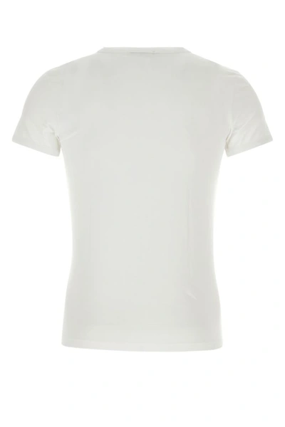 Shop Versace Man White Cotton Stretch T-shirt