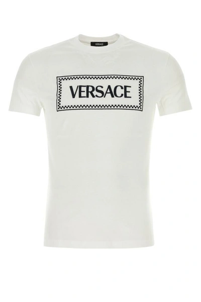 Shop Versace Man White Cotton T-shirt