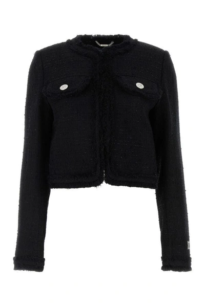 Shop Versace Woman Black Tweed Blazer