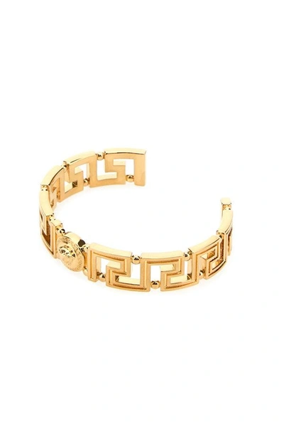 Shop Versace Woman Gold Metal Medusa Greca Bracelet