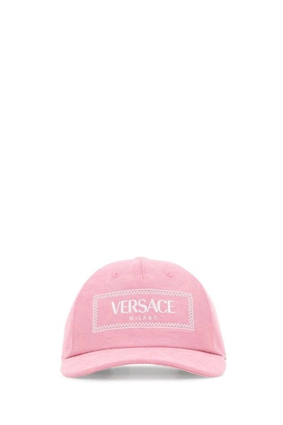 Shop Versace Woman Pink Cotton Baseball Cap