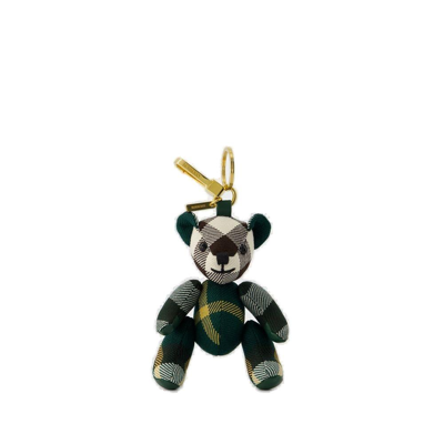 Shop Burberry Bear Checked Keychain In Multi