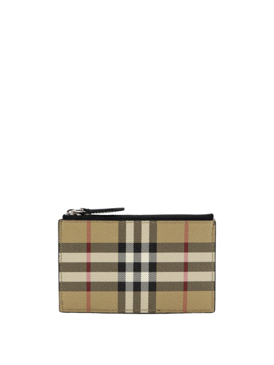 Shop Burberry Vintage Check Zipped Wallet In Multi