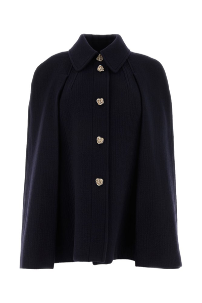 Shop Chloé Short Cape Coat In Black