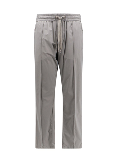 Shop Dolce & Gabbana Logo Plaque Drawstring Trousers In Grey