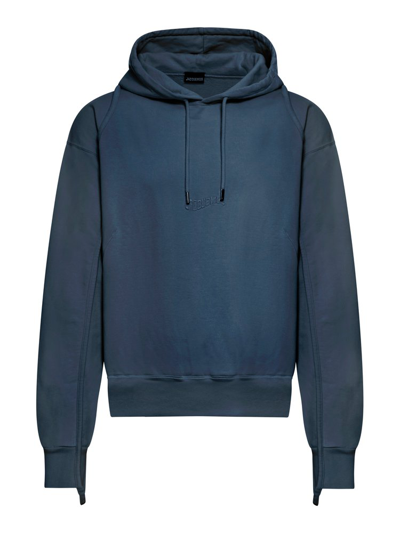 Shop Jacquemus Camargue Drawstring Hoodie In Navy