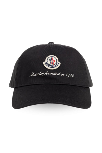 Shop Moncler Logo Patch Baseball Cap In Black
