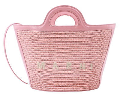 Shop Marni Tropicalia Interwoven Tote Bag In Pink