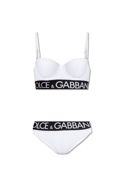 Shop Dolce & Gabbana Logo Waistband Half In White