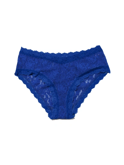 Shop Hanky Panky Signature Lace V-front Cheeky In Blue